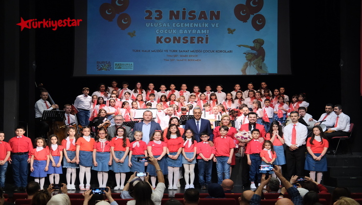 Bursa Büyükşehir Belediyesi Orkestra Şube Müdürlüğü Türk Sanat Müziği ve Türk Halk Müziği Bölümü Çocuk Korosu tarafından hazırlanan konserle unutulmaz bir gece yaşandı. Çocuklar 23 Nisan Ulusal Egemenlik ve Çocuk Bayramı’nı coşkuyla kutladı.