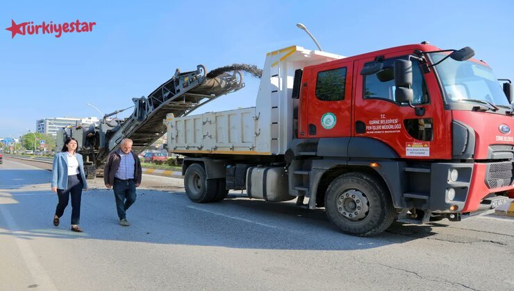 Edirne Belediyesi Ulaşım Hizmetleri Müdürlüğü, Atatürk Bulvarı DSİ Kavşağı – Migros Market Kavşağı arasındaki yol üzerinde asfalt çalışmasına başladı.