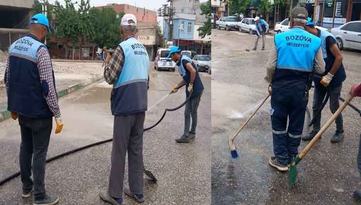 Bozova'da Caddeler Yıkanmaya Devam Ediyor