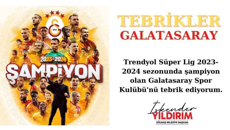 Başkan Yıldırım'dan Şampiyona Tebrik