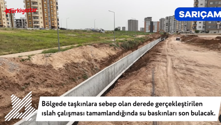 Adana’nın Mehmet Akif Ersoy Mahallesi’nde uzun süredir yaşanan dere taşkınlarını kontrol altına almak amacıyla başlatılan ıslah çalışmaları hız kesmeden devam ediyor.