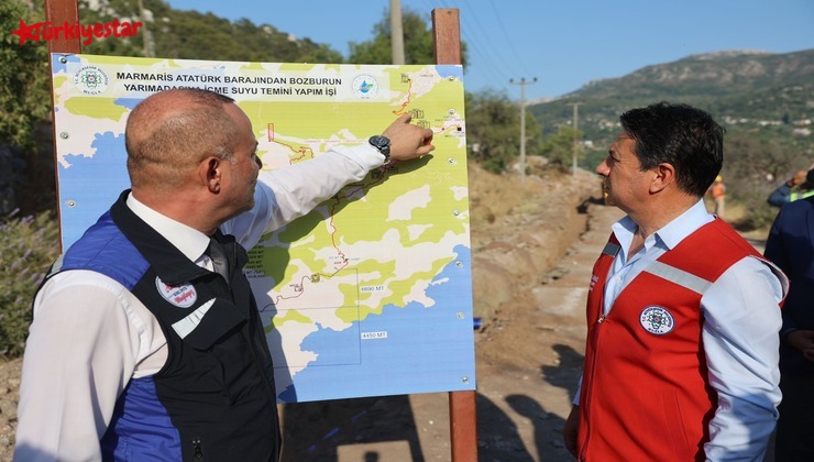 Muğla Büyükşehir Belediye Başkanı Ahmet Aras, MUSKİ tarafından yapımı devam eden Bozburun Yarımadası içme suyu projesini inceledi.