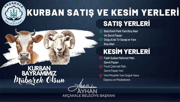 Akçakale'de Kurban Satış ve Kesim Yerleri