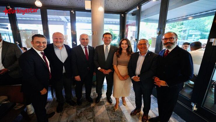 İBB Başkanı Ekrem İmamoğlu, Almanya’nın Düsseldorf kentinde, Avrupa Türk İş İnsanları ve Sanayicileri Derneği üyeleriyle bir araya geldi.