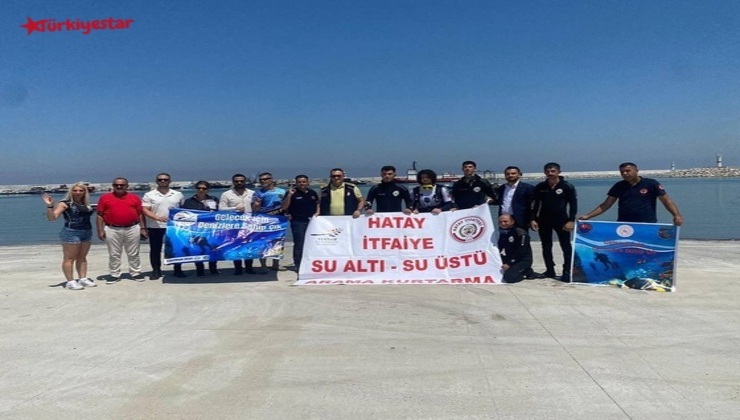 Hatay Büyükşehir Belediyesi İtfaiye Dairesi Başkanlığı Sualtı Ekipleri, 5 Haziran Dünya Çevre Günü'nde anlamlı bir etkinlik düzenledi.