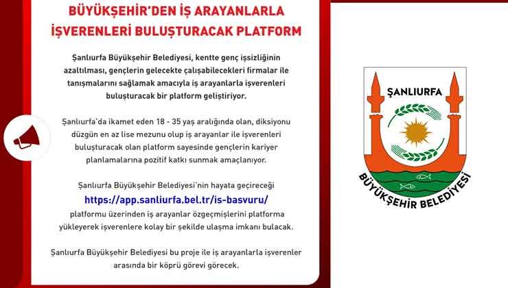 Şanlıurfa Belediyesi Yeni Bir Platform Geliştiriyor