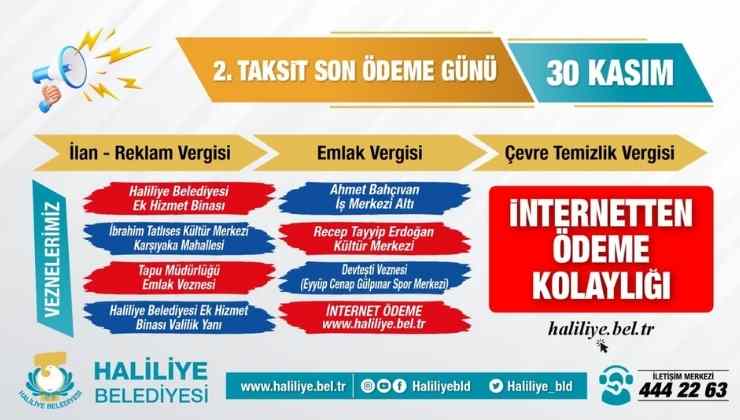 Haliliye Belediyesi'nden Duyuru