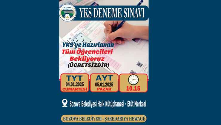 Bozova Belediyesi'nden Ücretsiz Deneme Sınavı