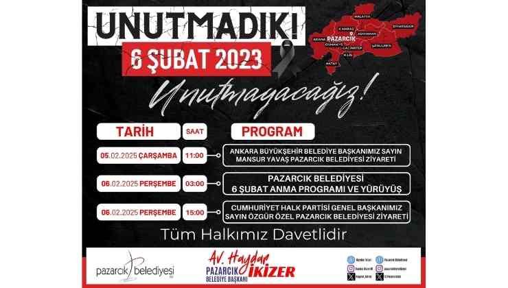 Pazarcık'ta 6 Şubat Anma Etkinliği